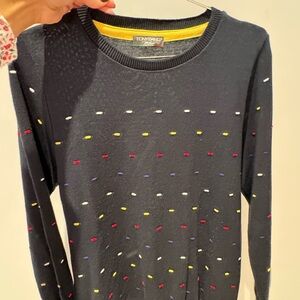 Tonybang Navy Sweater with Yellow Accents